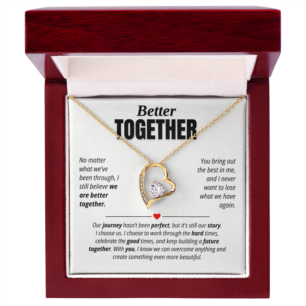 Better Together Necklace for Her – I Choose Us Heart Relationship Gift