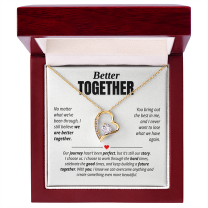 Better Together Necklace for Her – I Choose Us Heart Relationship Gift