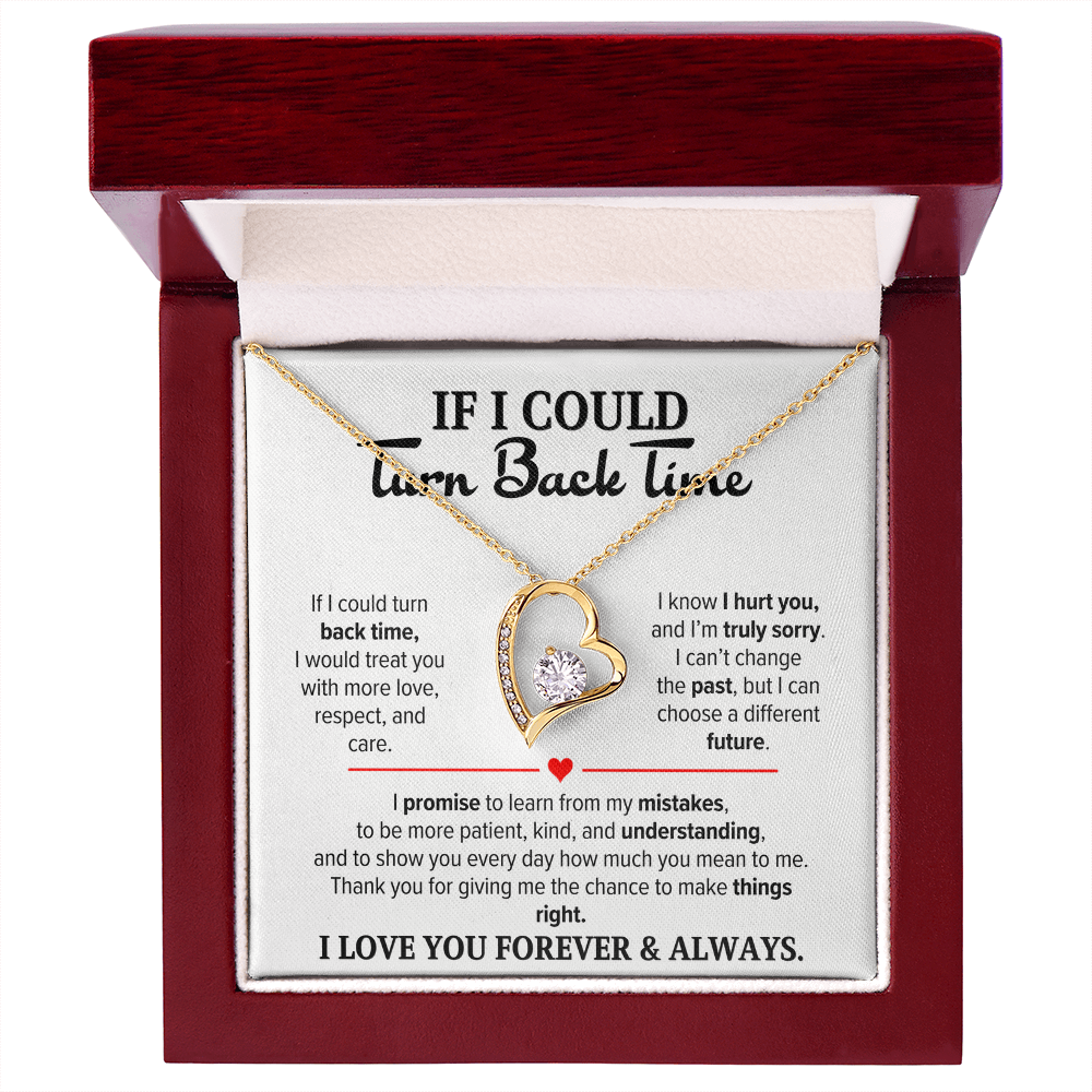 If I Could Turn Back Time Necklace for Her – I'm Sorry Heart Apology Gift