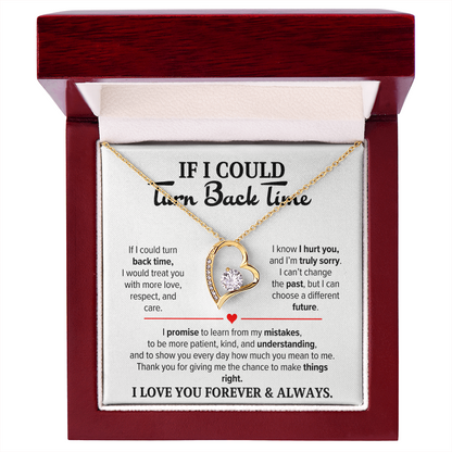 If I Could Turn Back Time Necklace for Her – I'm Sorry Heart Apology Gift