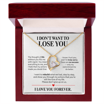 I Don't Want to Lose You Necklace for Her – I'm Sorry Heart Apology Gift