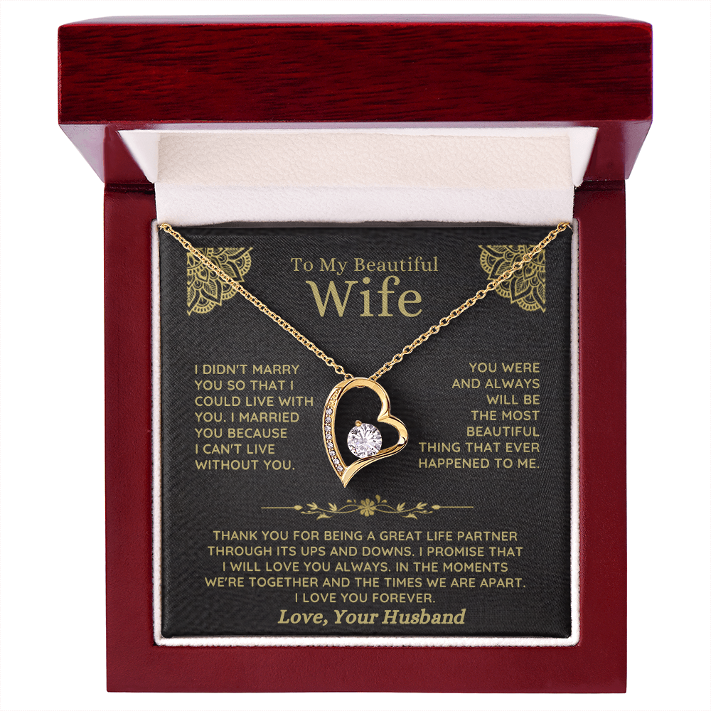 To My Beautiful Wife – Forever Love Necklace Gift Set