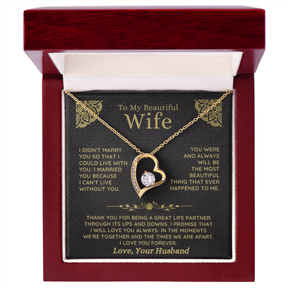 To My Beautiful Wife – Forever Love Necklace Gift Set