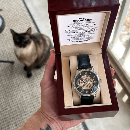 To My Grandson Never Forget- Watch Gift Set
