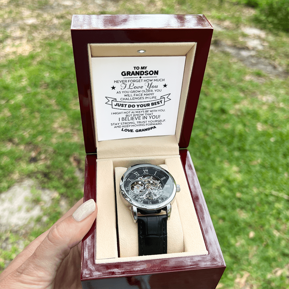 To My Grandson Never Forget- Watch Gift Set