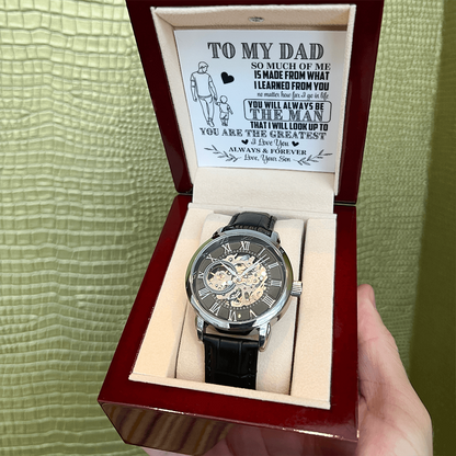 To My Dad From Son Skeleton Watch - CHARMING FAMILY GIFT LLC 