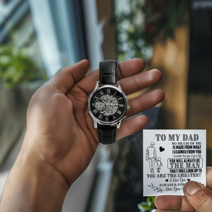 To My Dad From Son Skeleton Watch - CHARMING FAMILY GIFT LLC 