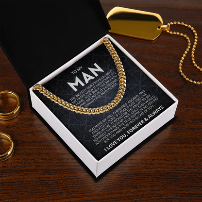 To My Man Necklace, Husband Boyfriend Gift