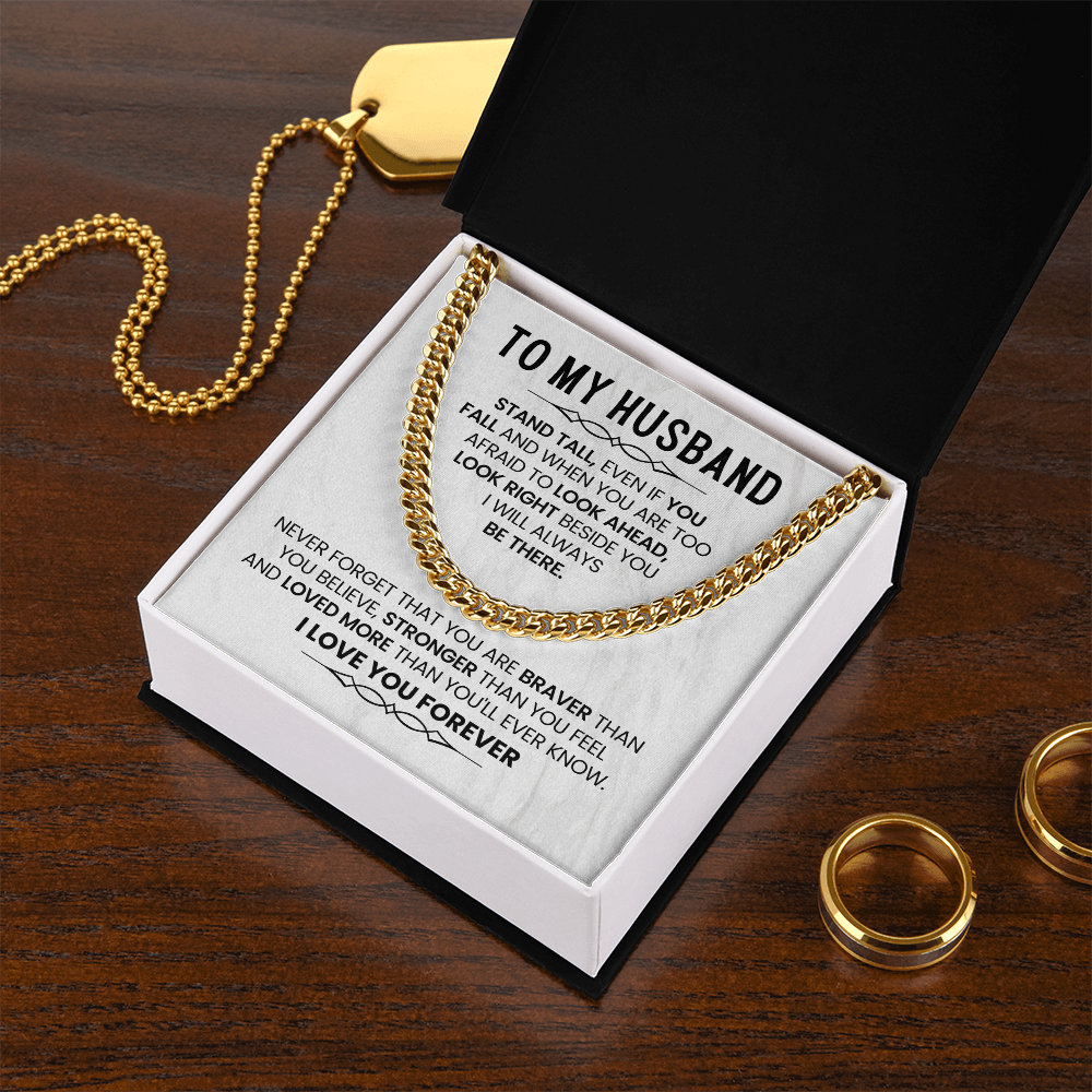 To My Husband - I Love You - Cuban Link Chain