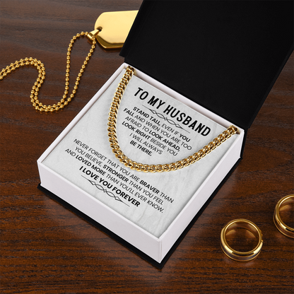 To My Husband - I Love You - Cuban Link Chain
