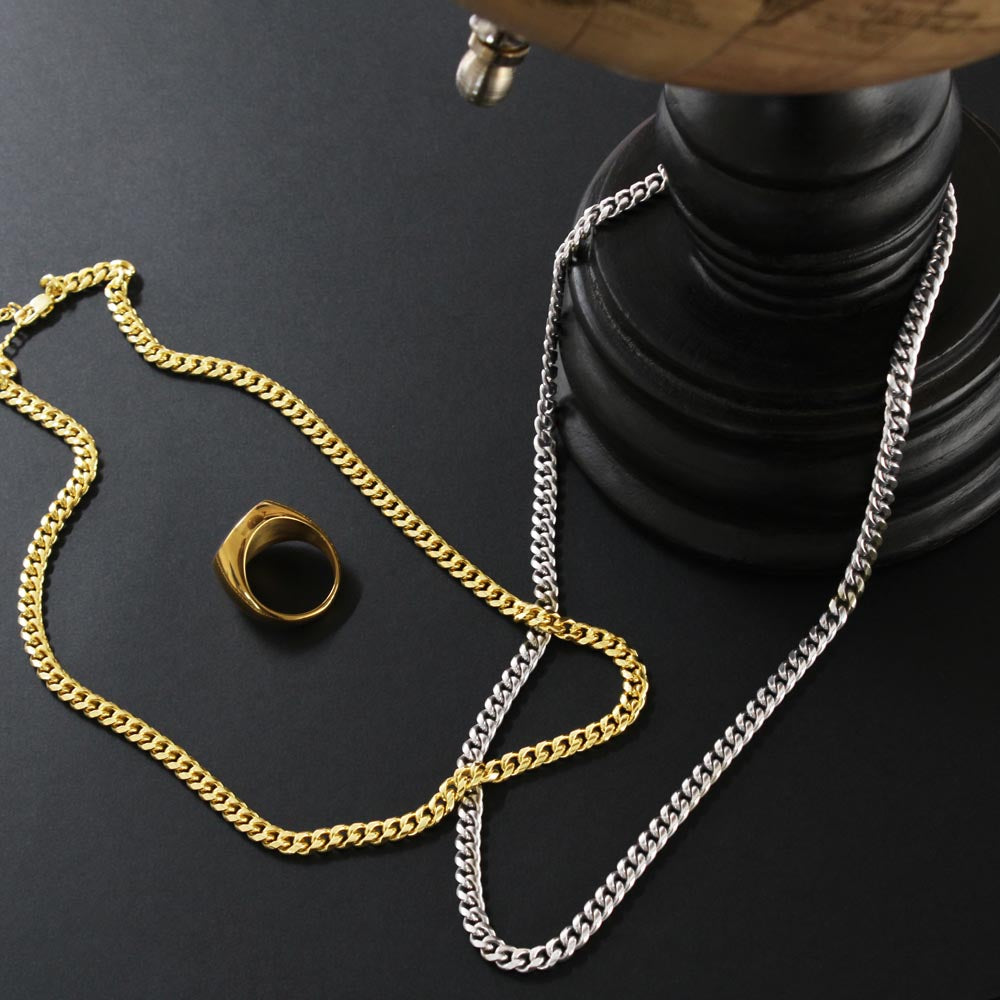 To My Husband - I Love You - Cuban Link Chain