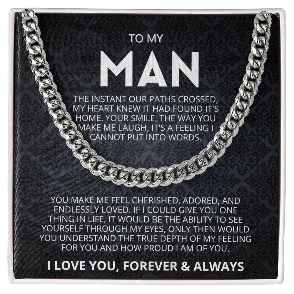 To My Man Necklace, Husband Boyfriend Gift