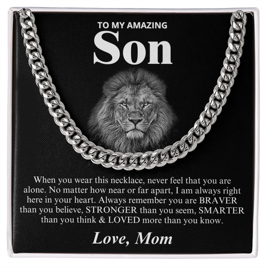 [Almost Sold Out] To My Amazing Son - Love Mom - Cuban Link Chain