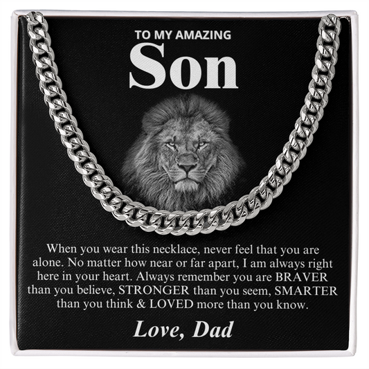 [Almost Sold Out] To My Amazing Son - Love Dad - Cuban Link Chain Necklace