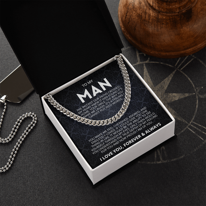 To My Man Necklace, Husband Boyfriend Gift