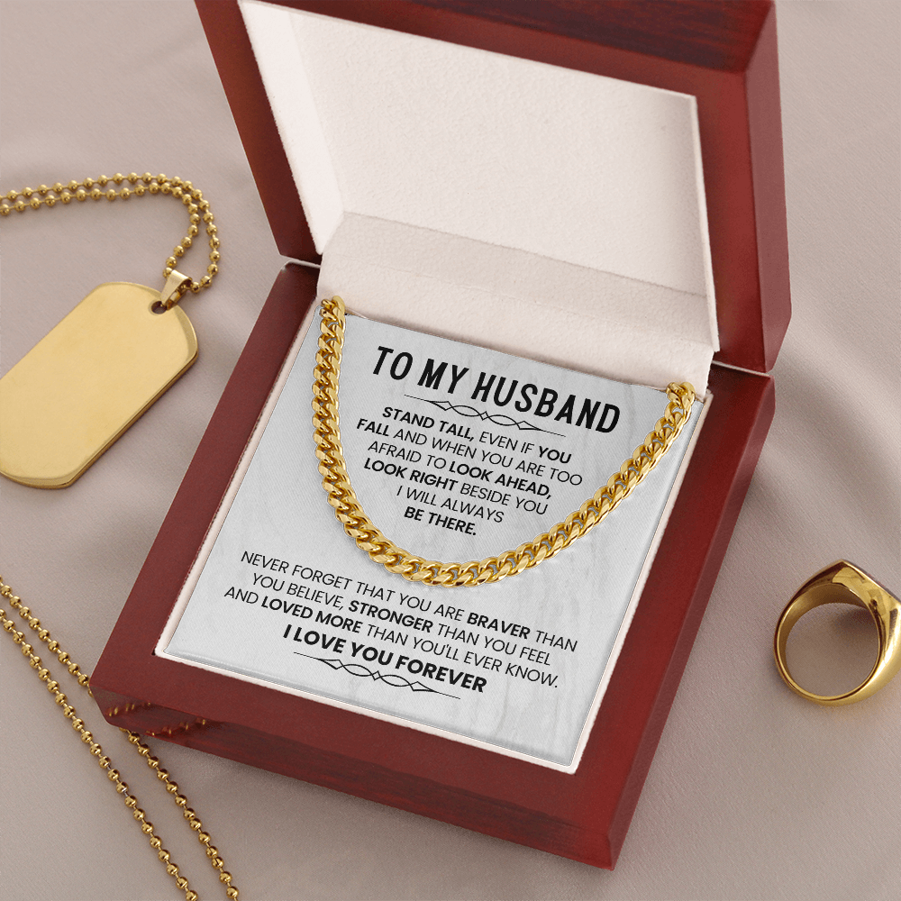 To My Husband - I Love You - Cuban Link Chain