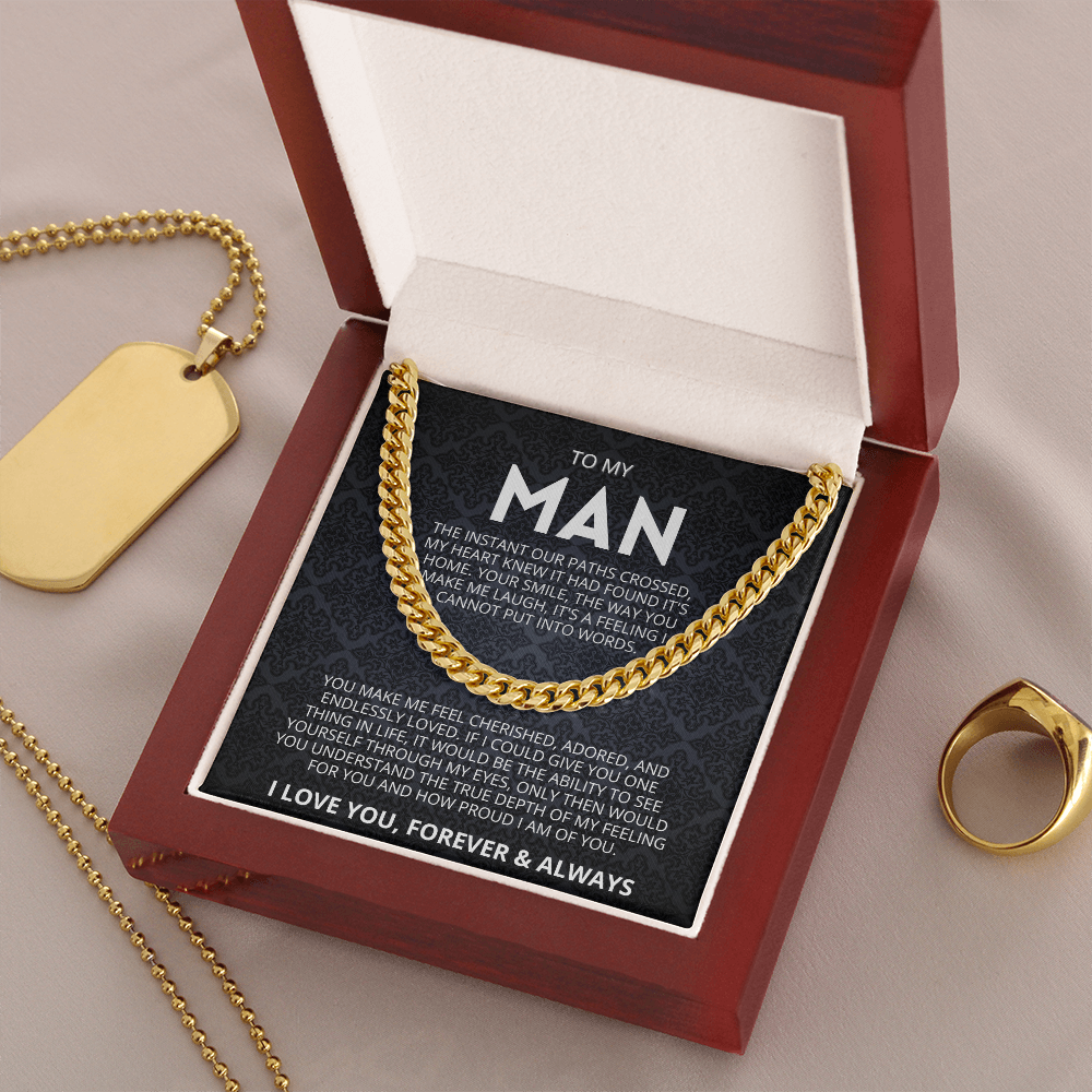 To My Man Necklace, Husband Boyfriend Gift