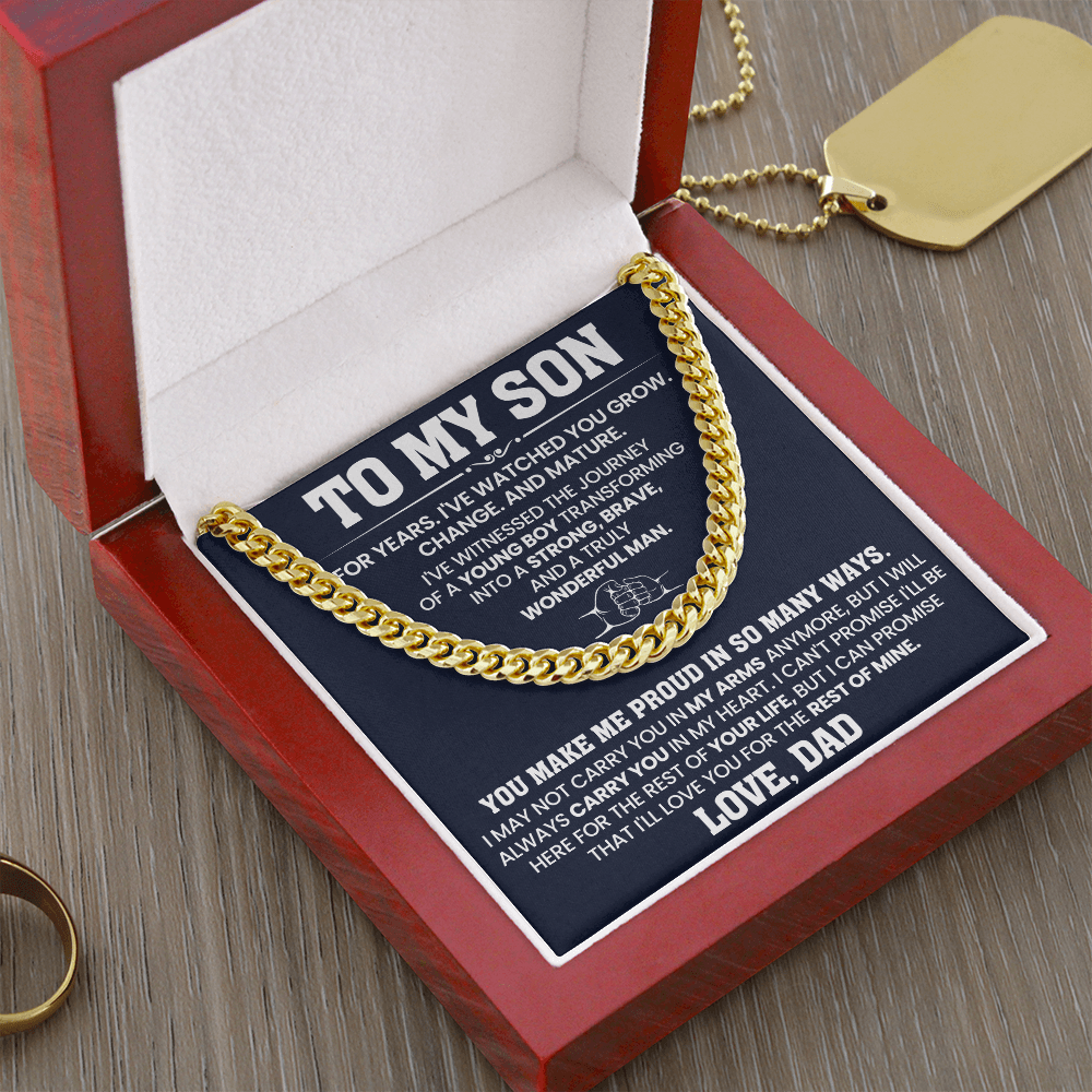 To My Son - You Make Me Proud - Cuban Link Chain Gift Set