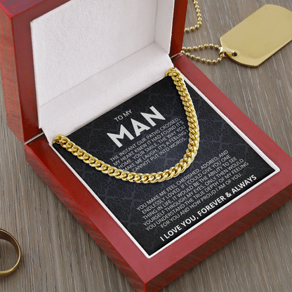 To My Man Necklace, Husband Boyfriend Gift