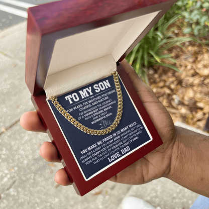 To My Son - You Make Me Proud - Cuban Link Chain Gift Set