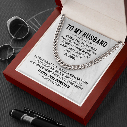 To My Husband - I Love You - Cuban Link Chain