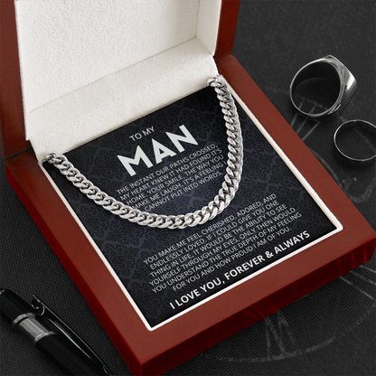 To My Man Necklace, Husband Boyfriend Gift