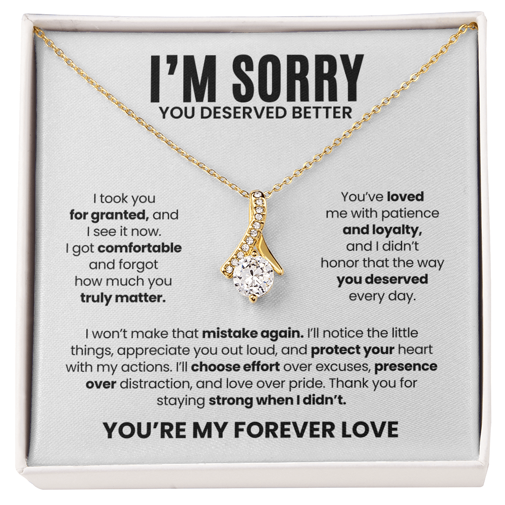 I'm Sorry Necklace for Her – You Deserved Better – You're My Forever Love Apology Gift Set