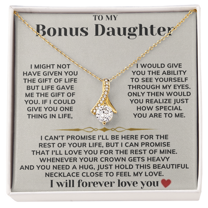 To My Bonus Daughter - Alluring Beauty Necklace Gift Set
