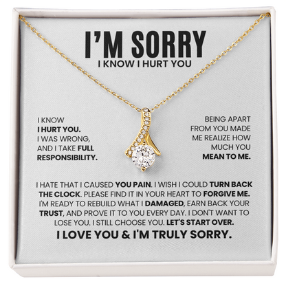 I'm Sorry I Hurt You Necklace – Let's Start Over – Heartfelt Apology Gift Set