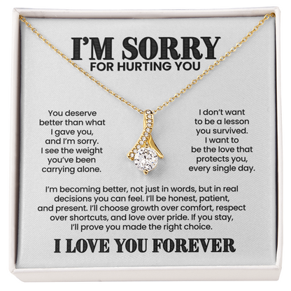 I'm Sorry for Hurting You Necklace – I'll Be Better for You – Heartfelt Apology Gift Set
