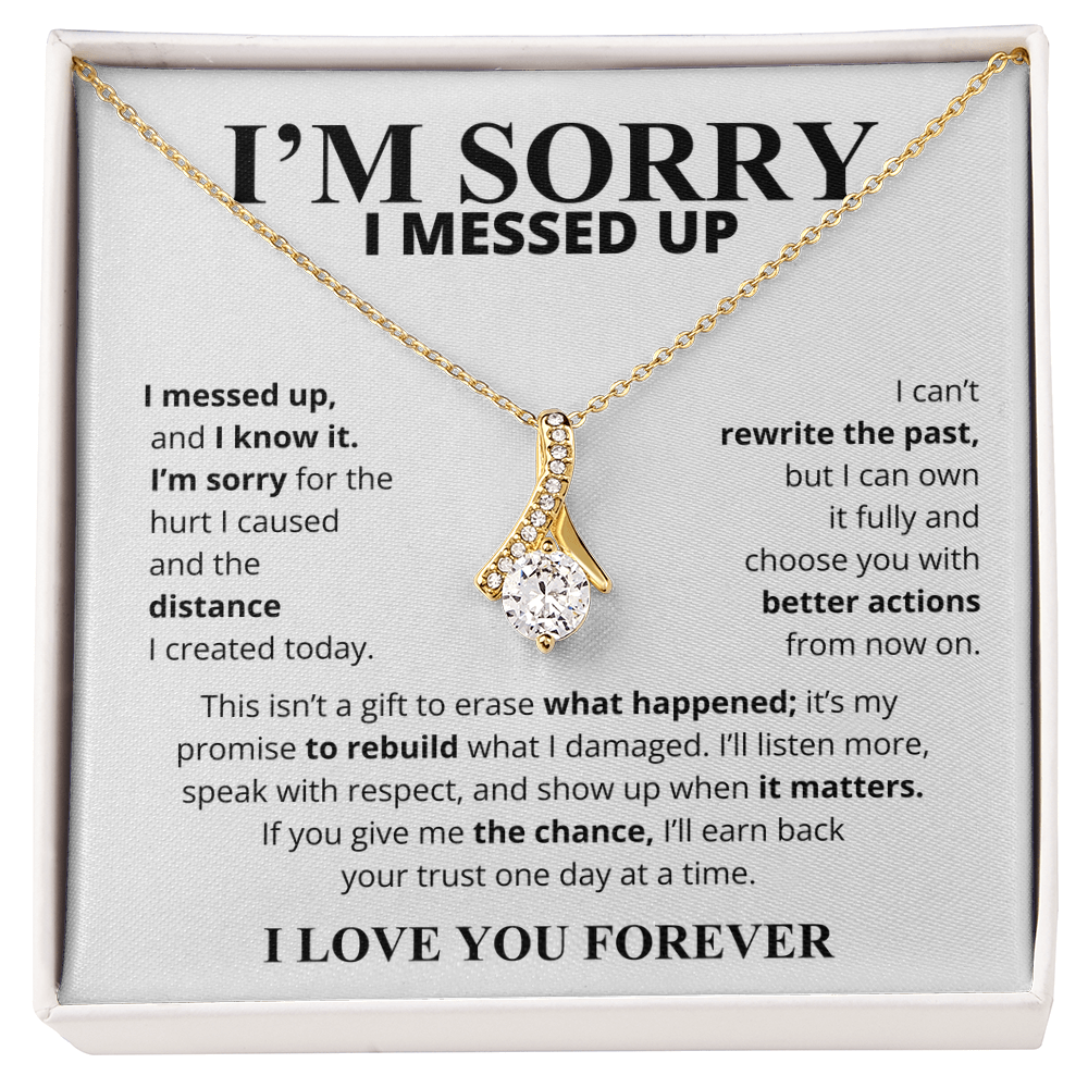 I'm Sorry I Messed Up Apology Gift for Her – Ribbon Pendant Necklace