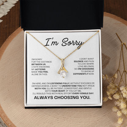 I'm Sorry Necklace for Her – Always Choosing You – Heartfelt Apology & Reconciliation Gift Set