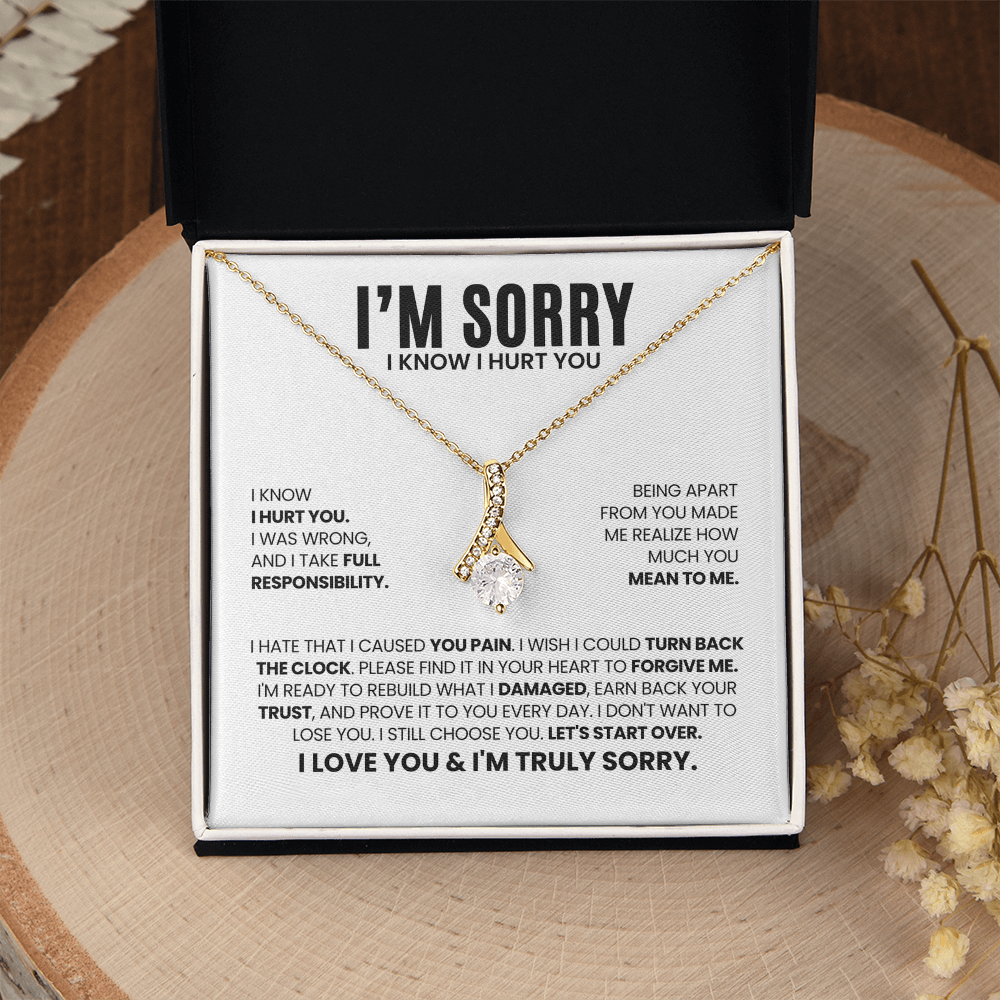 I'm Sorry I Hurt You Necklace – Let's Start Over – Heartfelt Apology Gift Set