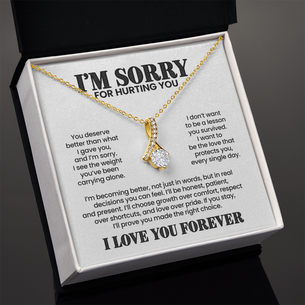 I'm Sorry for Hurting You Necklace – I'll Be Better for You – Heartfelt Apology Gift Set