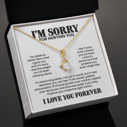 I'm Sorry for Hurting You Necklace – I'll Be Better for You – Heartfelt Apology Gift Set