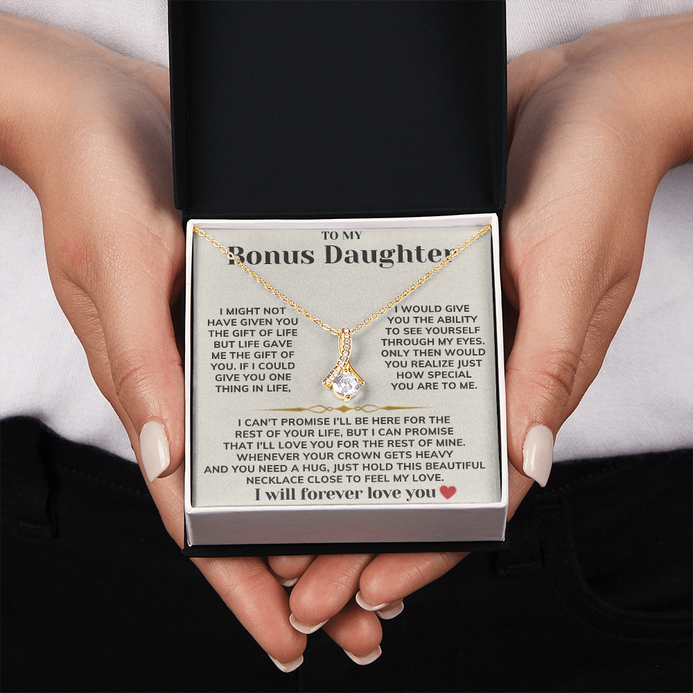To My Bonus Daughter - Alluring Beauty Necklace Gift Set