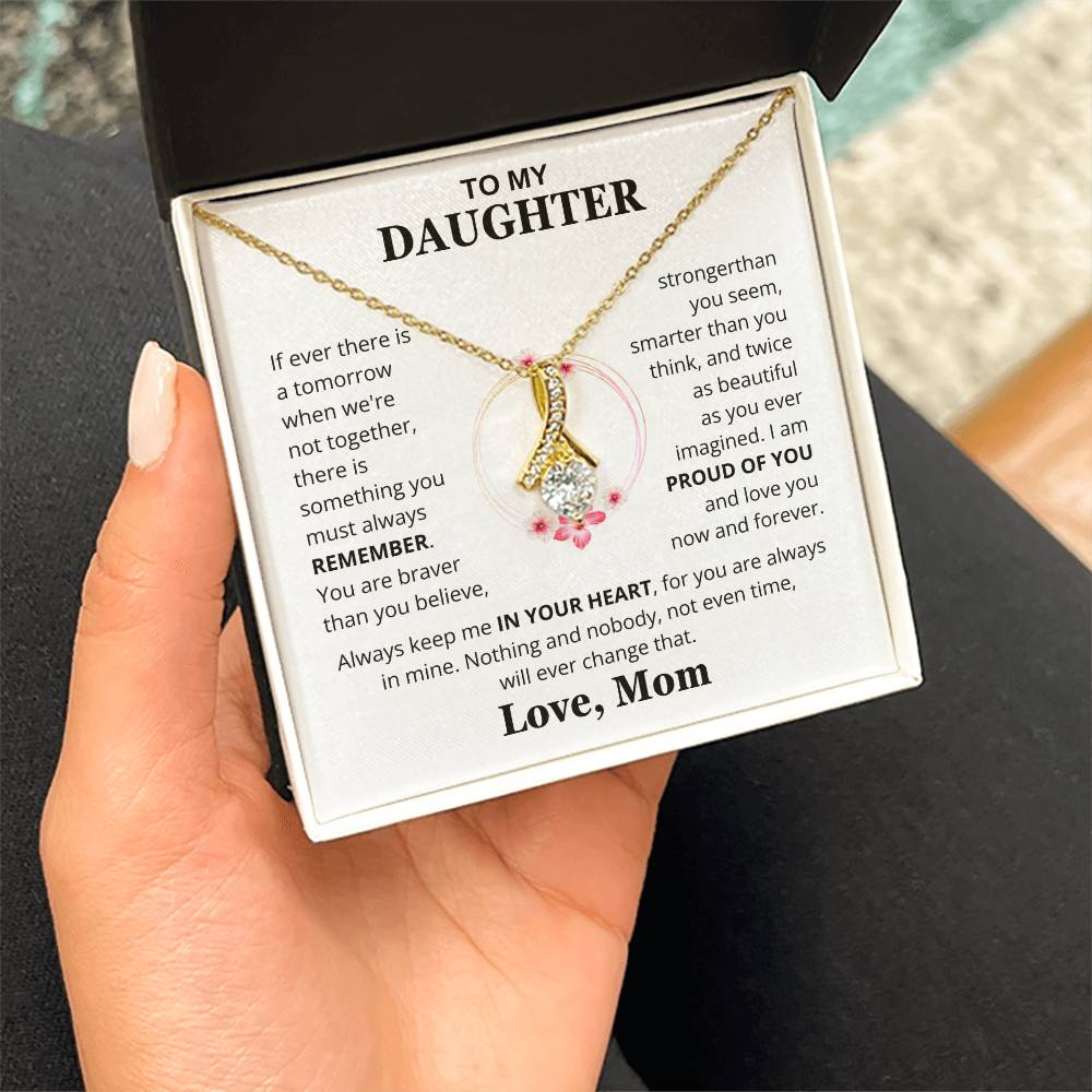 Daughter -Proud of You - Love Mom - Embrace Necklace