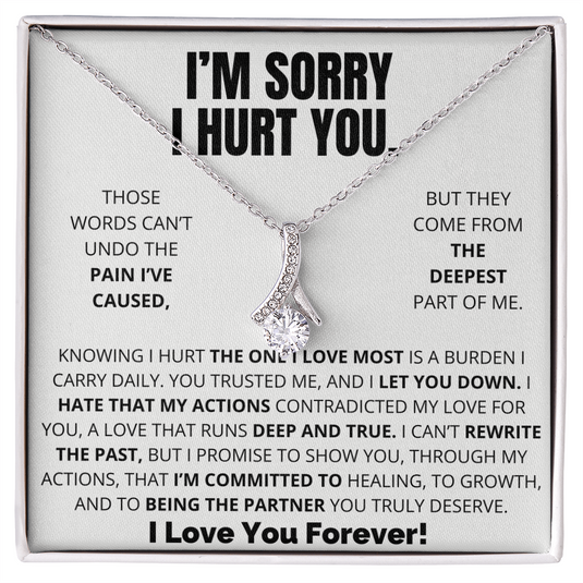 Apology Gift For Her - Alluring Beauty Necklace - I'm Sorry I Hurt You! - CHARMING FAMILY GIFT LLC 