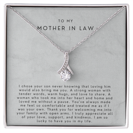 Mother In Law Gift (I Chose Your Son) Alluring Beauty Necklace Gift Set