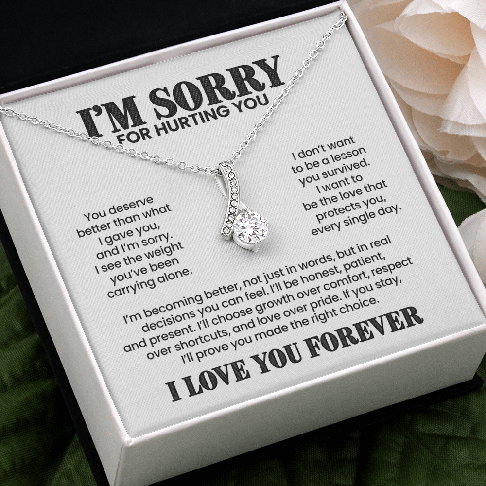 I'm Sorry for Hurting You Necklace – I'll Be Better for You – Heartfelt Apology Gift Set