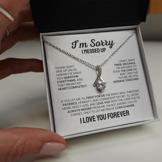 Apology Gift For Her - Alluring Beauty Necklace - I'm Not Giving Up On Us