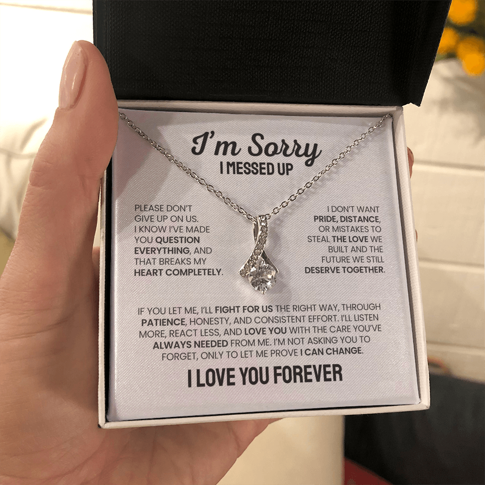Apology Gift For Her - Alluring Beauty Necklace - I'm Not Giving Up On Us