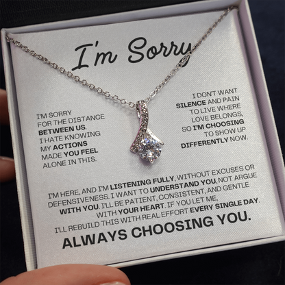 I'm Sorry Necklace for Her – Always Choosing You – Heartfelt Apology & Reconciliation Gift Set