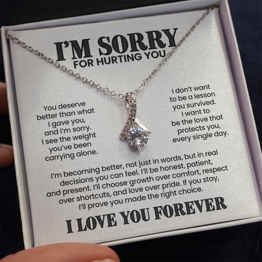 I'm Sorry for Hurting You Necklace – I'll Be Better for You – Heartfelt Apology Gift Set