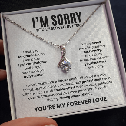 I'm Sorry Necklace for Her – You Deserved Better – You're My Forever Love Apology Gift Set