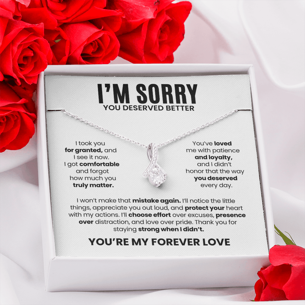 I'm Sorry Necklace for Her – You Deserved Better – You're My Forever Love Apology Gift Set