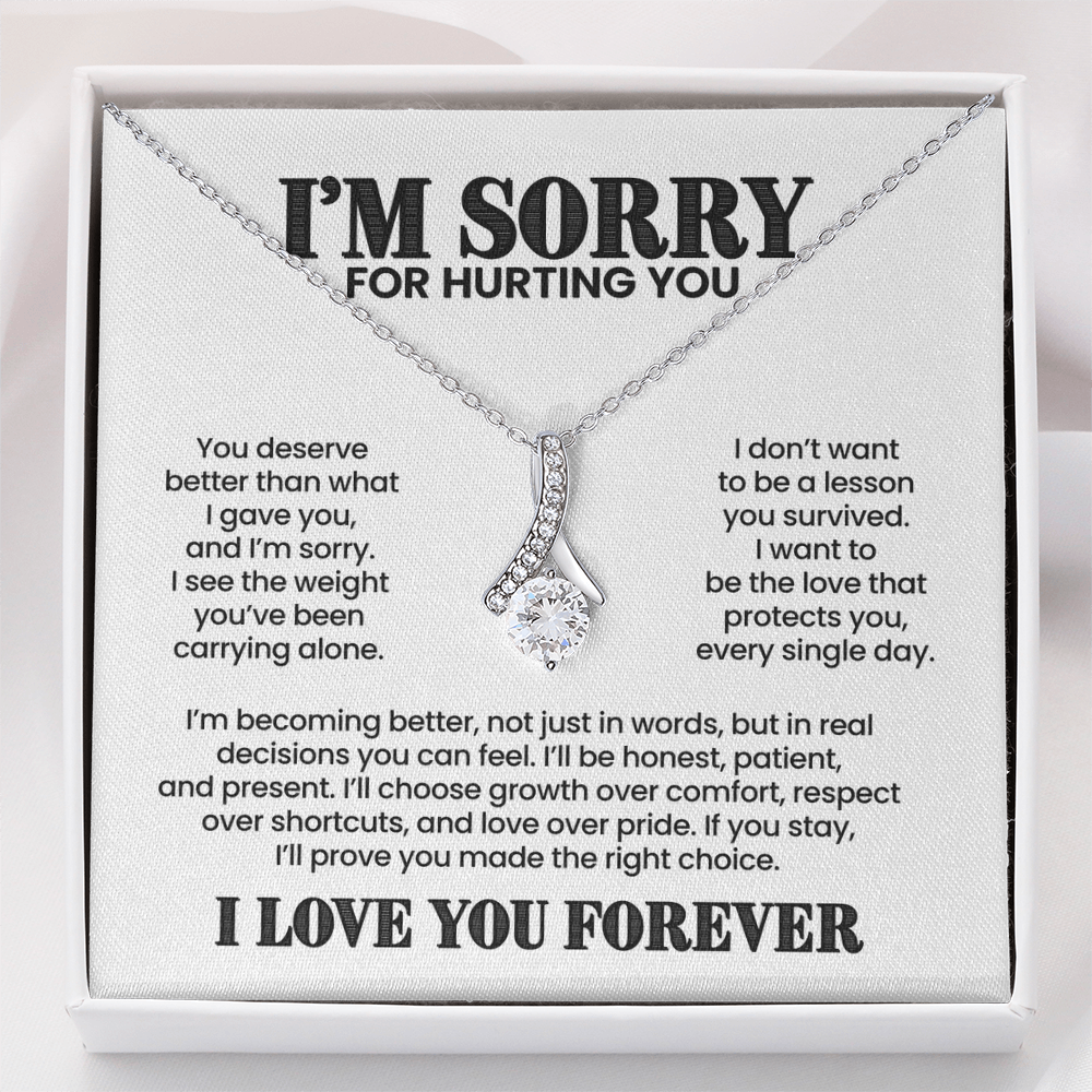 I'm Sorry for Hurting You Necklace – I'll Be Better for You – Heartfelt Apology Gift Set