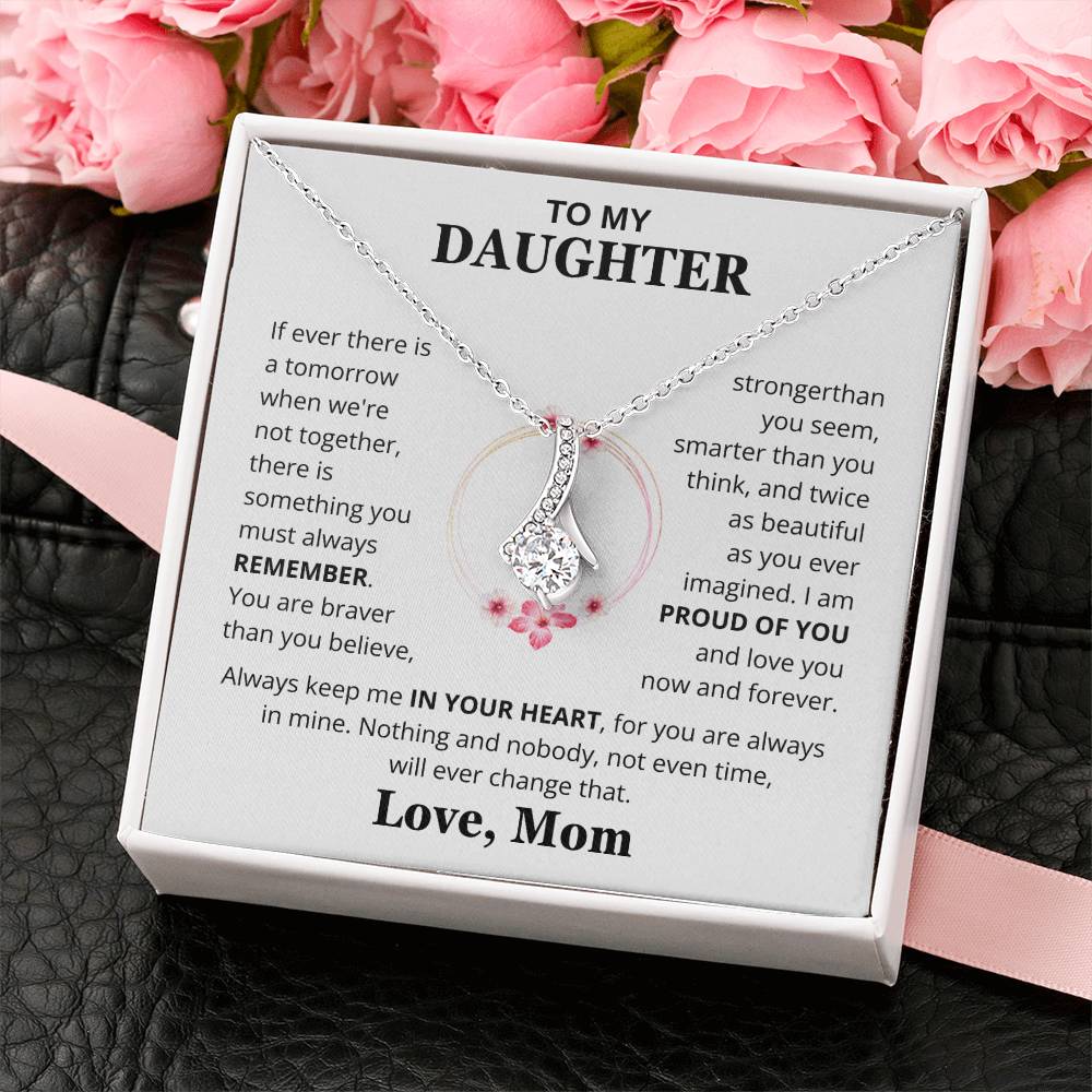 Daughter -Proud of You - Love Mom - Embrace Necklace