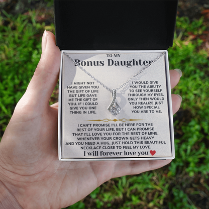 To My Bonus Daughter - Alluring Beauty Necklace Gift Set