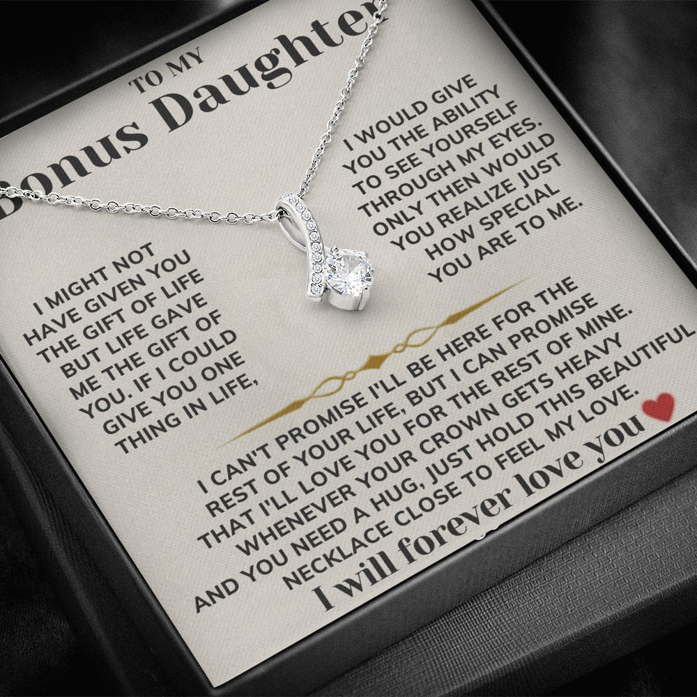 To My Bonus Daughter - Alluring Beauty Necklace Gift Set